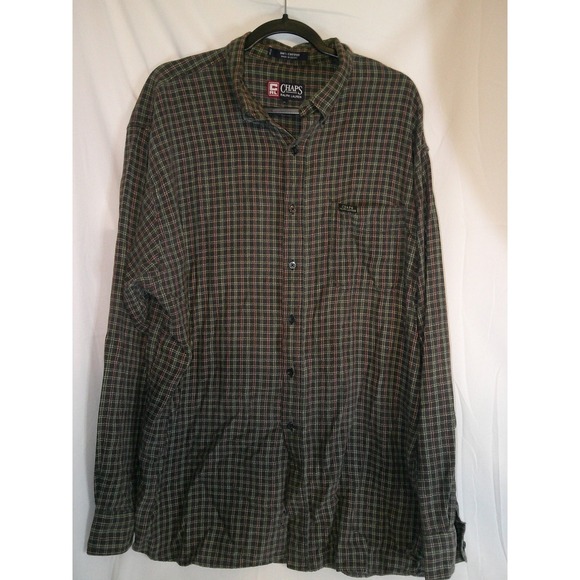 Vintage Chaps Ralph‎ Lauren Men's Plaid  Shirt Brown Size XL DISC SHIPPING!! - Picture 1 of 3